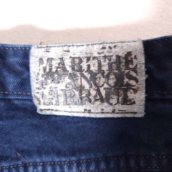 Marithe Francois Girbaud Blue Jeans Womens 9/10 Short Logo Denim Pants FLAW - Picture 12 of 16
